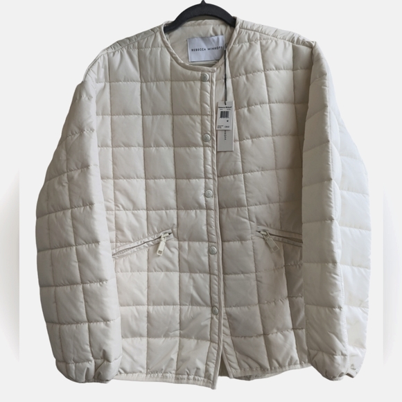 Rebecca Minkoff Cream Lightweight Quilted Jacket - Picture 1 of 6